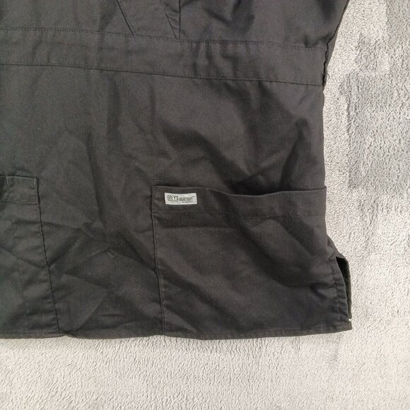 GREY's ANATOMY by BARCO Scrubs Uniform Top Size LARGE(12-14) Black Woven Rayon - Picture 6 of 11